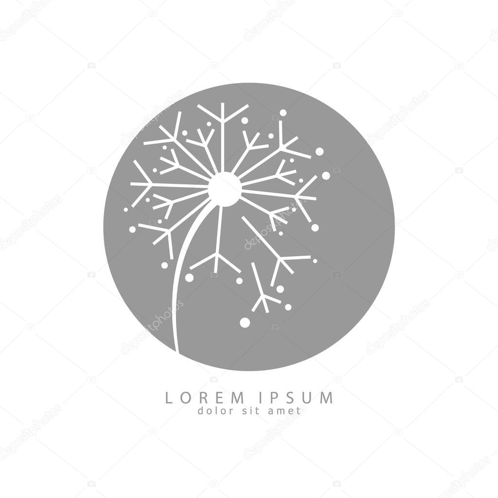 Dandelion logo template design. Vector illustration
