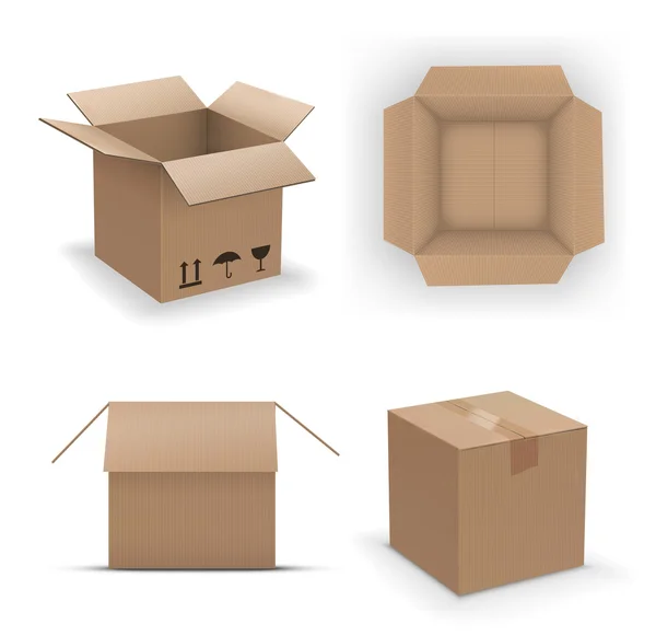 Reciclar caixa marrom — Vetor de Stock