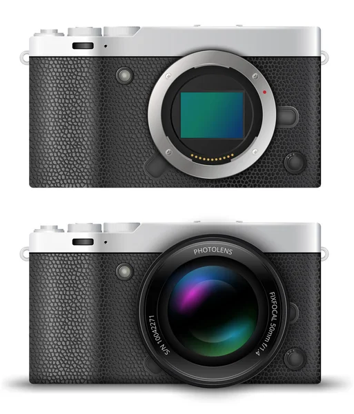 Mirrorless compact camera — Stock Vector