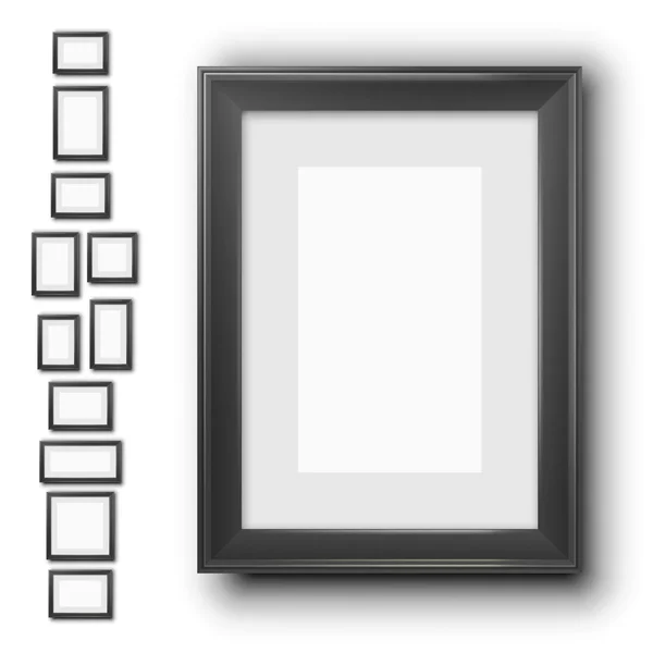 Frames, blak hout — Stockvector