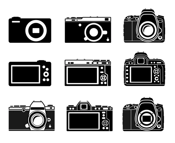 Diferentes iconos de cámara — Archivo Imágenes Vectoriales