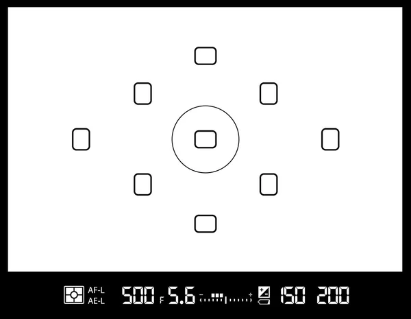 Schermo del mirino della fotocamera — Vettoriale Stock