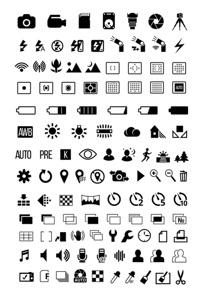 Cameramodus pictogrammen — Stockvector