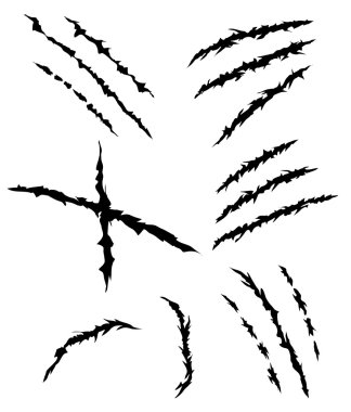 Pençeleri çizikler seti