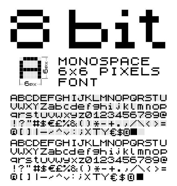 8 bit yazı tipi — Stok Vektör