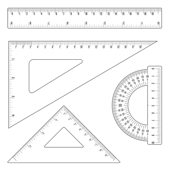 Rulers and triangles — Stock Vector