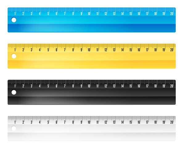 Rulers in centimeters