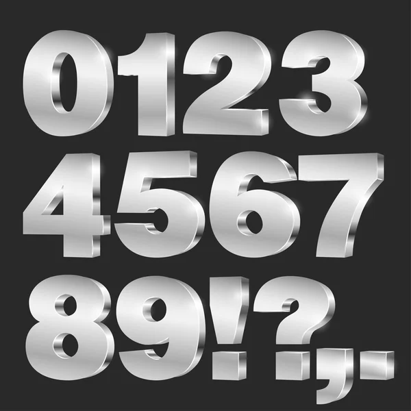 Download Numbers set, from 1 to 9, silver with diamonds — Stock ...
