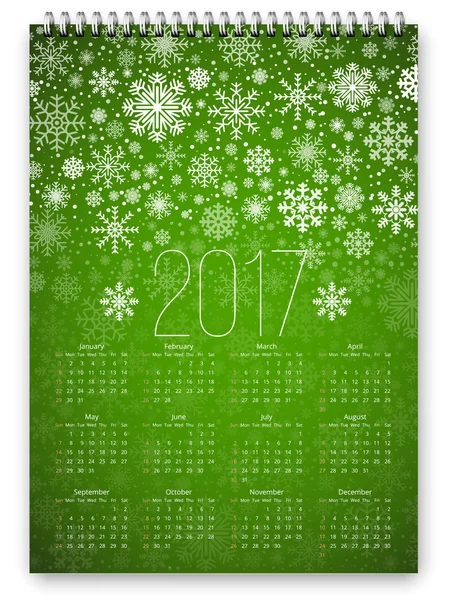 Calendario 2017 Vector — Vector de stock