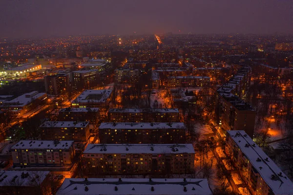 Winter city aerial — Stock Photo, Image