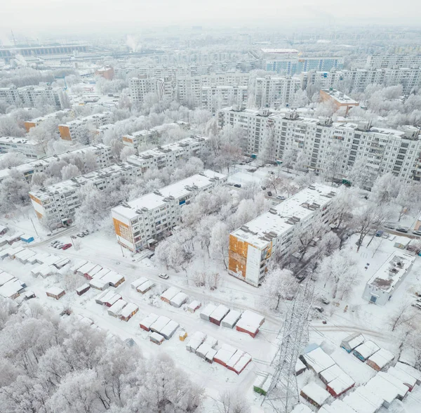 Kota musim dingin udara — Stok Foto