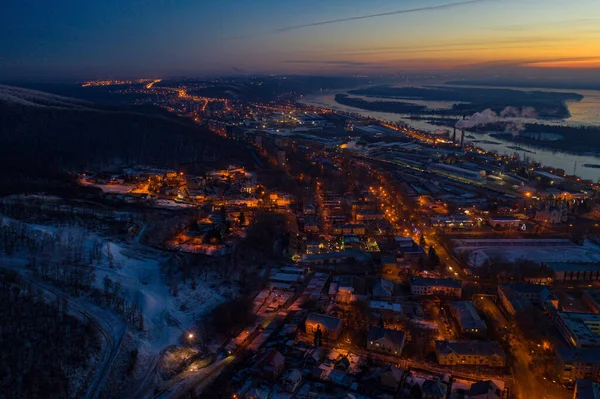 Вид на город с воздуха — стоковое фото