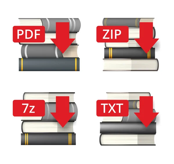 Iconos de archivo de extensión — Vector de stock