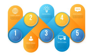 Adımları veya seçenekleri olan bilgi grafikleri