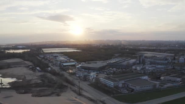 Industrial zone aerial — Stock Video