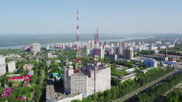 Torre da cidade de Telecom — Vídeo de Stock