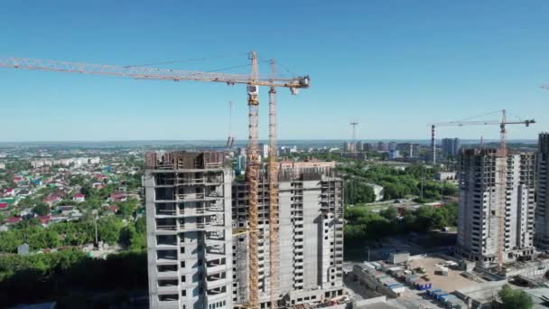 Sitio de construcción aérea — Vídeo de stock