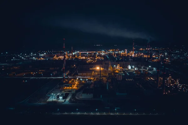 Noche de refinería de petróleo — Foto de Stock