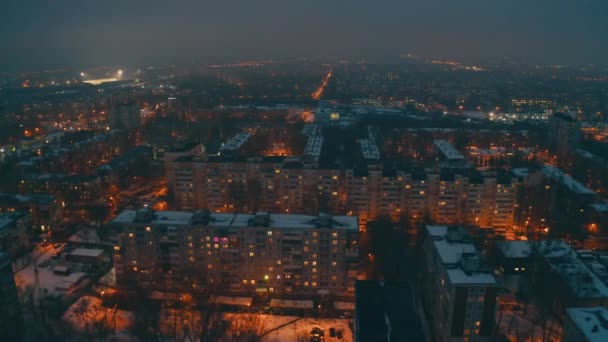 冬の都市空中 — ストック動画