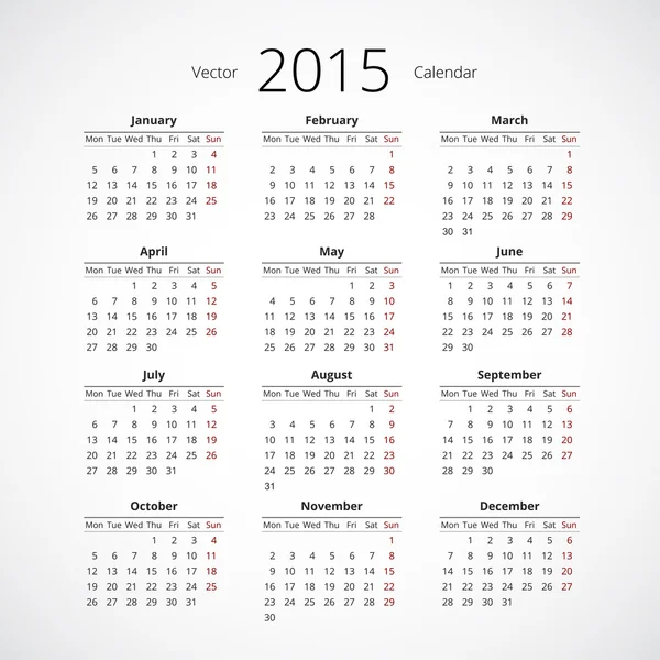 Calendario — Vettoriale Stock