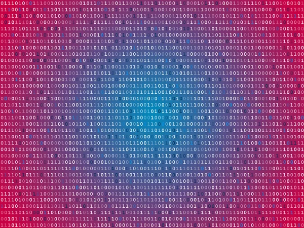Rode scherm binaire code scherm — Stockvector