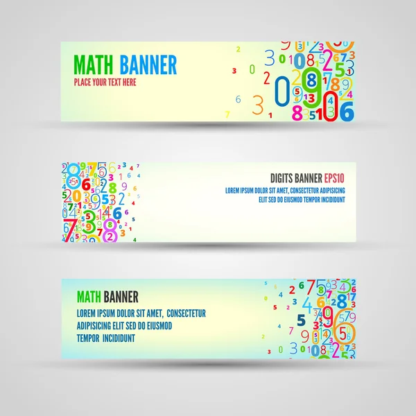 Vector banners from numbers — Stock Vector
