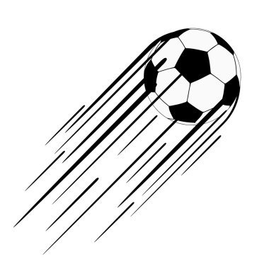 Soccer ball  with trail clipart