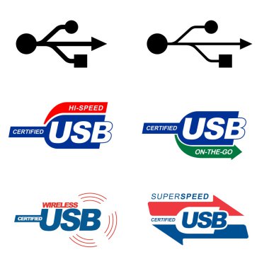 USB logos clipart