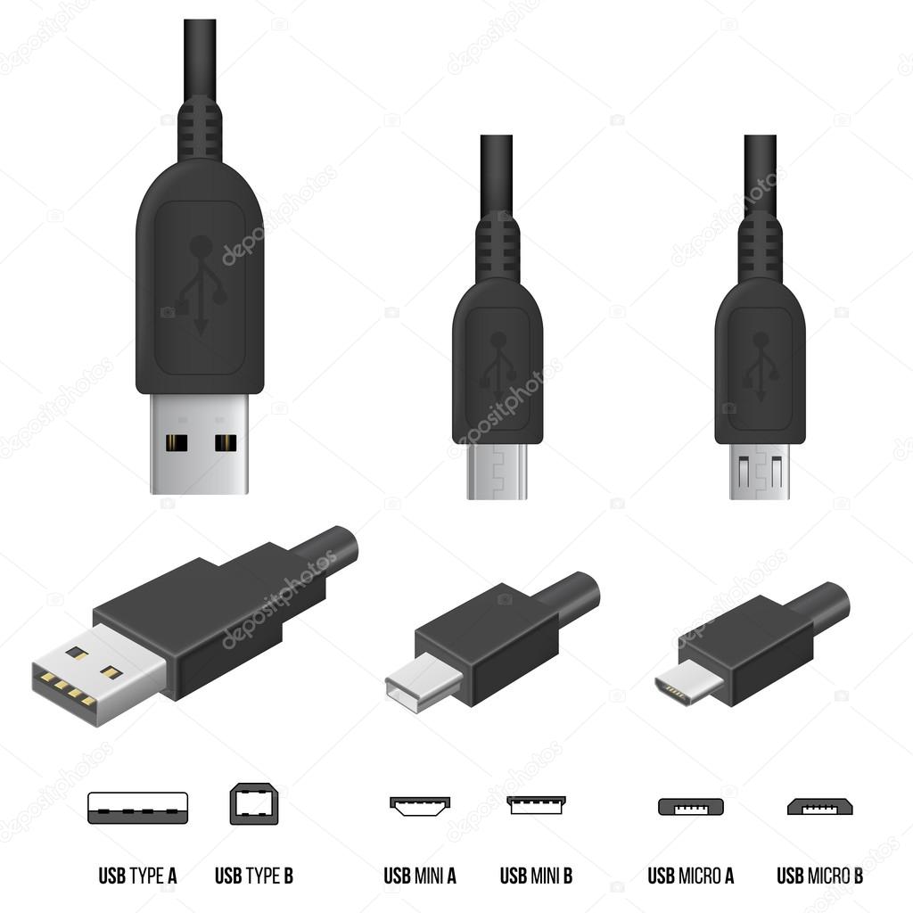 Usb plugs stock vector image by iunewind 65146081