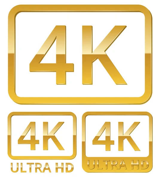 อัลตร้า hd 4k ไอคอน — ภาพเวกเตอร์สต็อก