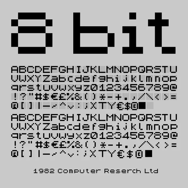 8 bit lettertype — Stockvector