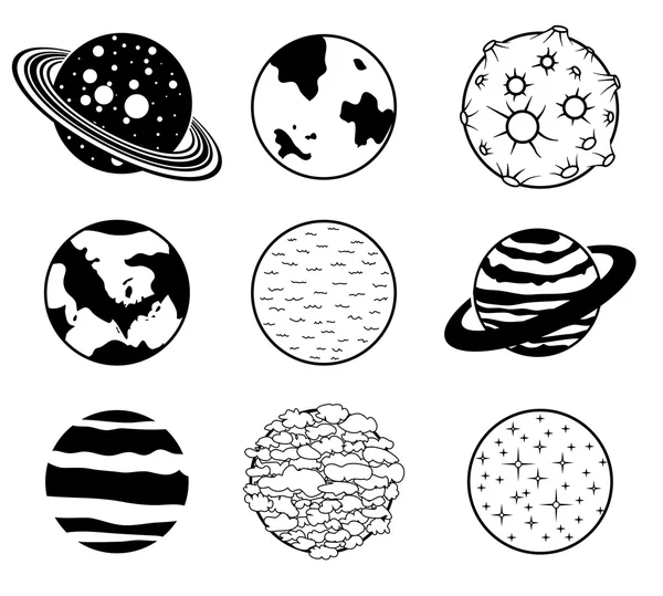 Solar System Planets Isolated Vector Set Of Isolated Stylized Planets