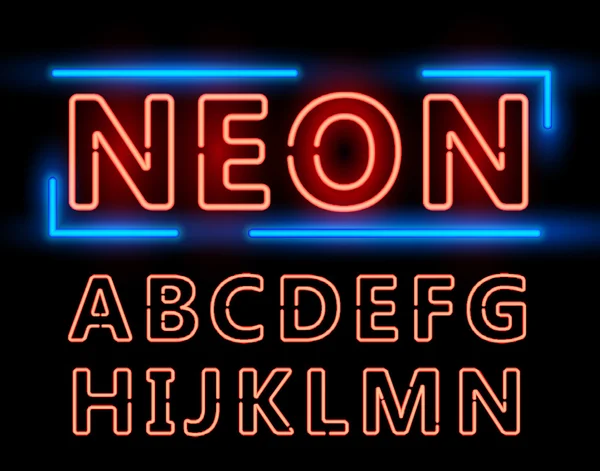 Conjunto de fontes Neon — Vetor de Stock