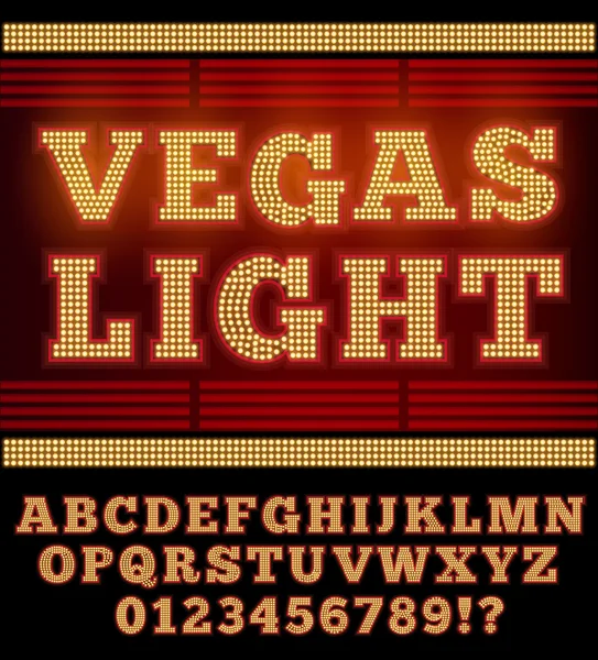 Vegas Night czcionki — Wektor stockowy