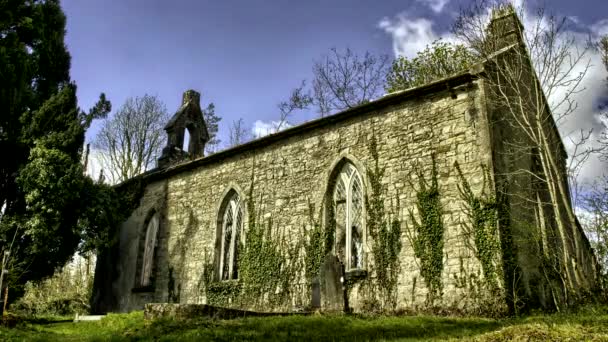 Antigua capilla irlandesa Time lapse — Vídeo de stock