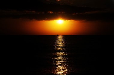 güzel gün batımı, Florida sahilinde. Florida Keys. Tatil