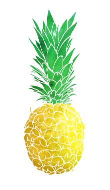 suluboya ile boyanmış ananas