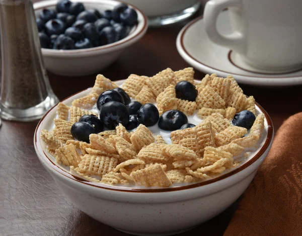 Breakfast cereal with blueberries — Stock Photo, Image