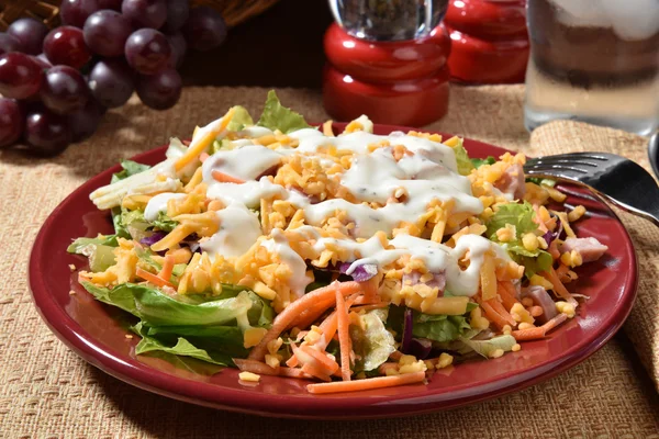 Salad with ham and turkey — Stock Photo, Image