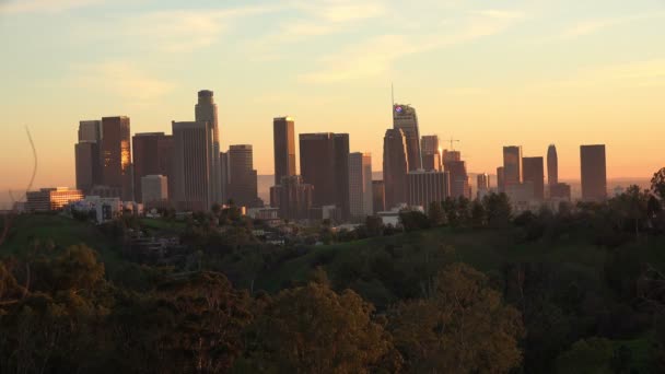 Skyline Los Ángeles Atardecer — Vídeos de Stock
