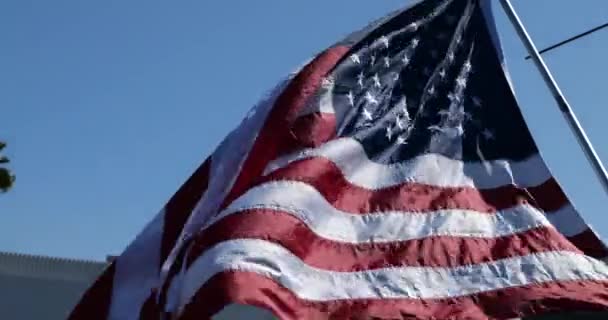 Rüzgarda Dalgalanan Birleşik Devletler Bayrağı — Stok video
