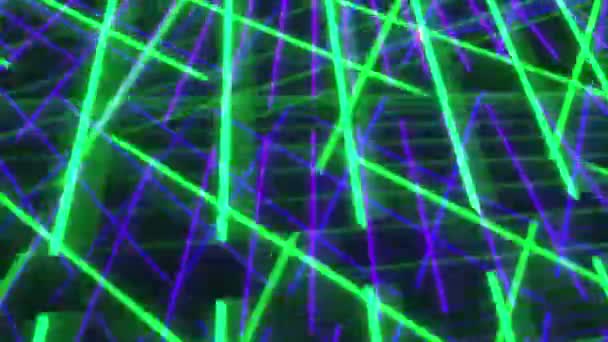 Abstract Groene Paarse Laser Licht Achtergrond — Stockvideo