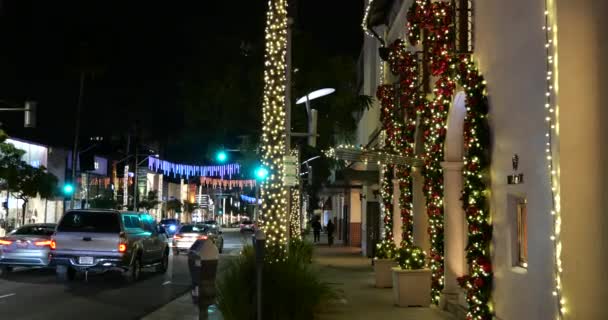 Beverly Hills Usa Dezember 2020 Beverly Hills Einkaufsviertel Wunderschönem Licht — Stockvideo