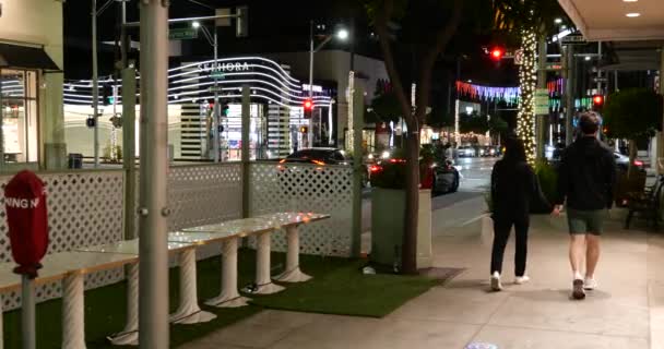 Beverly Hills Usa Grudnia 2020 Sidewalk Cafe Beverly Hills Opustoszała — Wideo stockowe