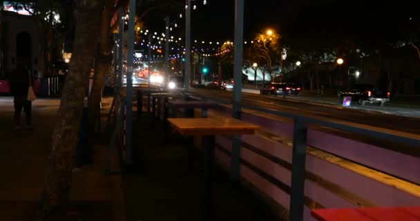 West Hollywood Usa Грудня 2020 Західний Голлівуд Тротуарний Кафе Покинуті — стокове відео