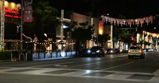 Beverly Hills Usa December 2020 Outdoor Dining Sidewalk Cafe Beverly — Stock Video