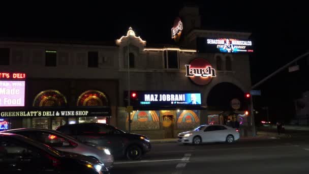 Los Angeles Usa February 2019 Iconic Laugh Factory Sunset Strip — Stock Video