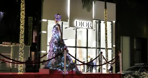 Beverly Hills Usa Prosince 2020 Ohromující Vánoční Ozdoby Rodeo Drive — Stock video