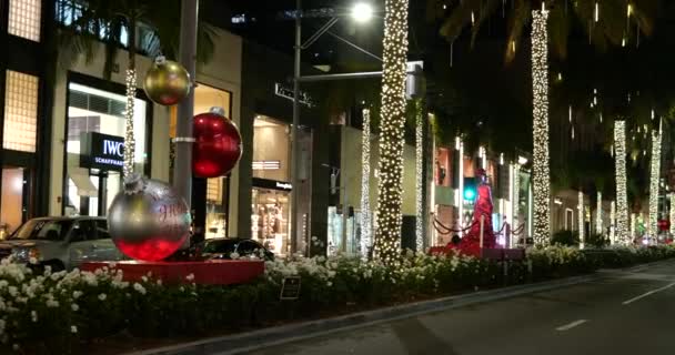Beverly Hills Usa Prosince 2020 Panshot Přes Krásné Vánoční Dekorace — Stock video