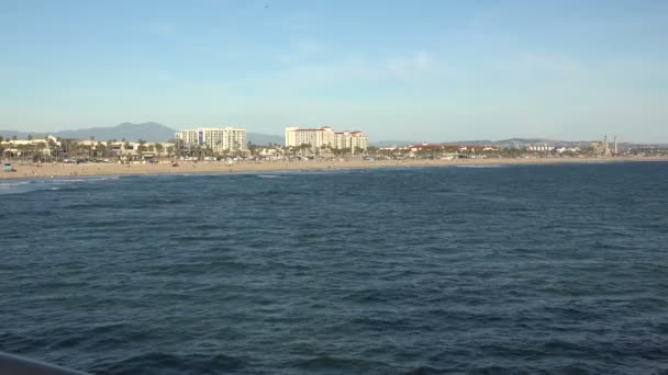 Jetée Huntington Beach Lors Magnifique Coucher Soleil — Video